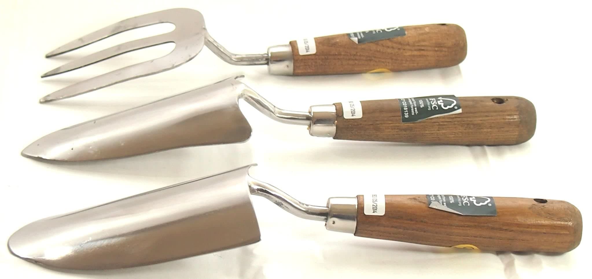 trophiesuk PERSONALISED DRAPER 3-PIECE STAINLESS STEEL HAND FORK and TROWELS SET FREE ENGRAVING