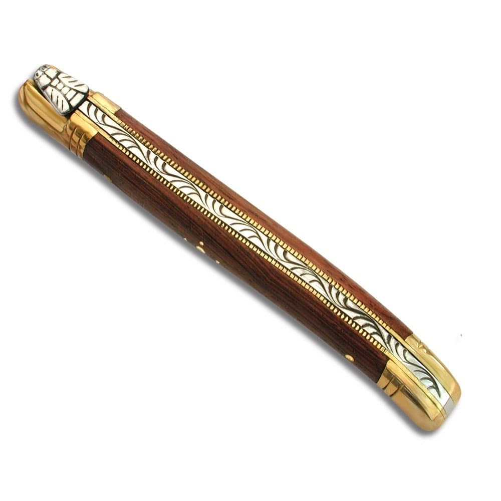 Laguiole knife with Palissander handle and brass bolsters - Direct from France