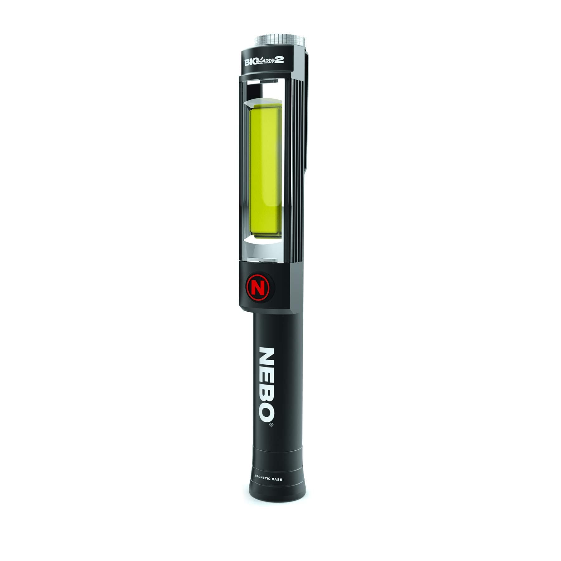 NEBO Magnetic NE6737 Big Larry 2 Pocket Work Light - Powerful LED Pen Inspection Flash Light, Black Torch