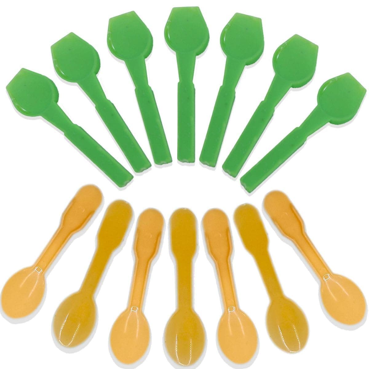 KONFIZ Platic Spoon-Sundae Spoon & Belcha Spoon Combo Pack for Icecream, Desserts-Plastic Table Spoon (50+50 pcs)