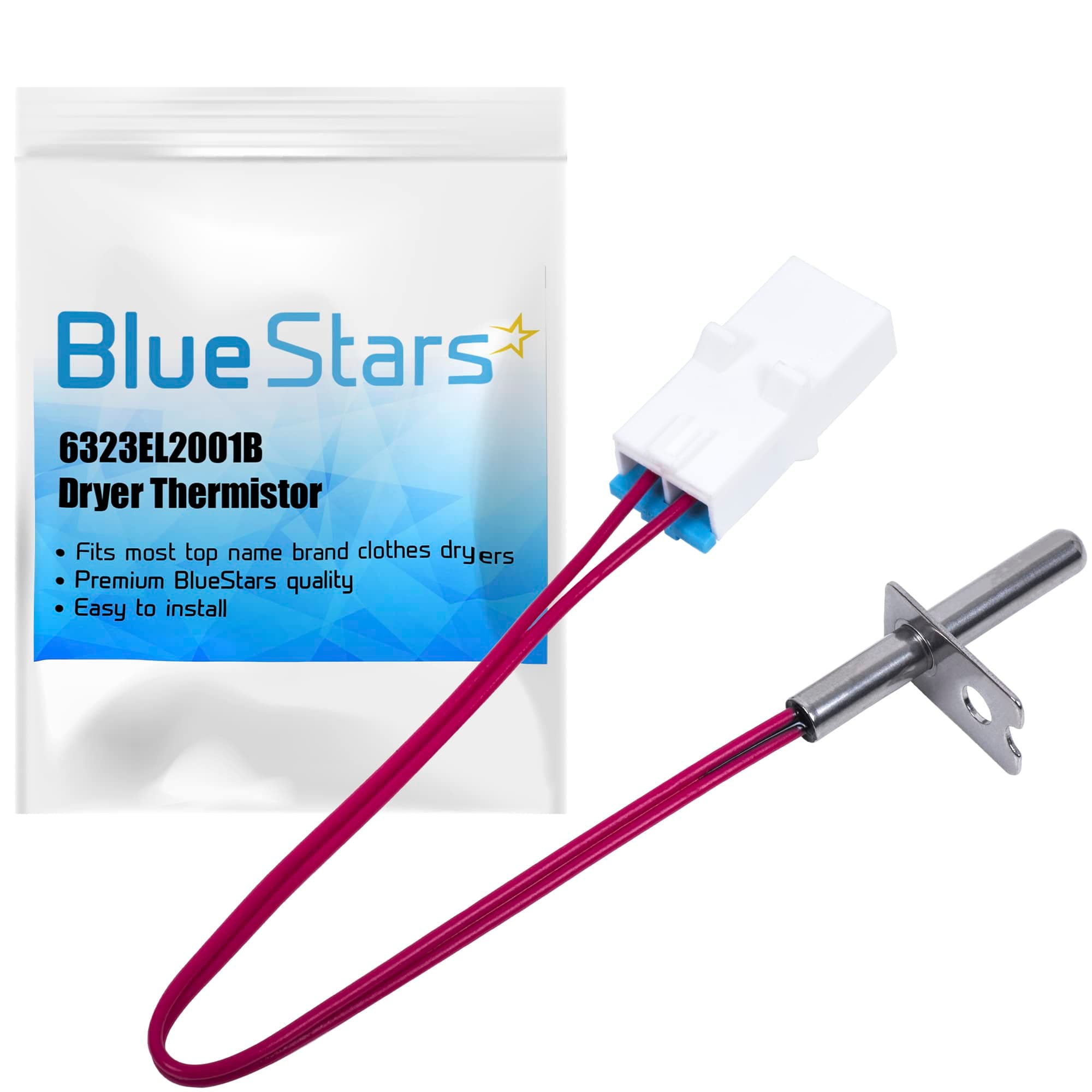 6323EL2001B Dryer Thermistor Assembly Replacement part by Blue Stars – Exact Fit For LG & Kenmore Dryers – Replaces 6323EL2001H AP4441539 PS3529026