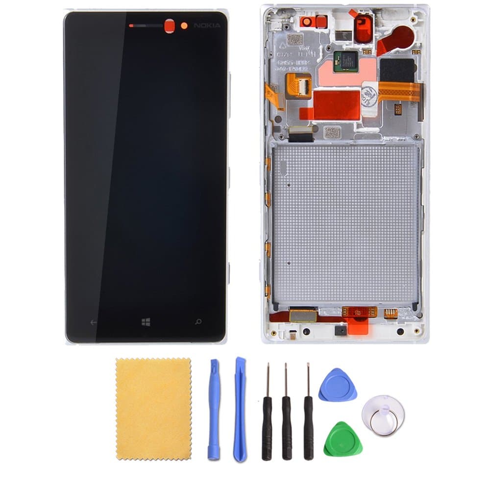 Greleaves LCD Digitizer Assembly with Frame - Touch Screen Glass Panel+LCD Display Panel Replacement with Tools for Nokia Lumia 830