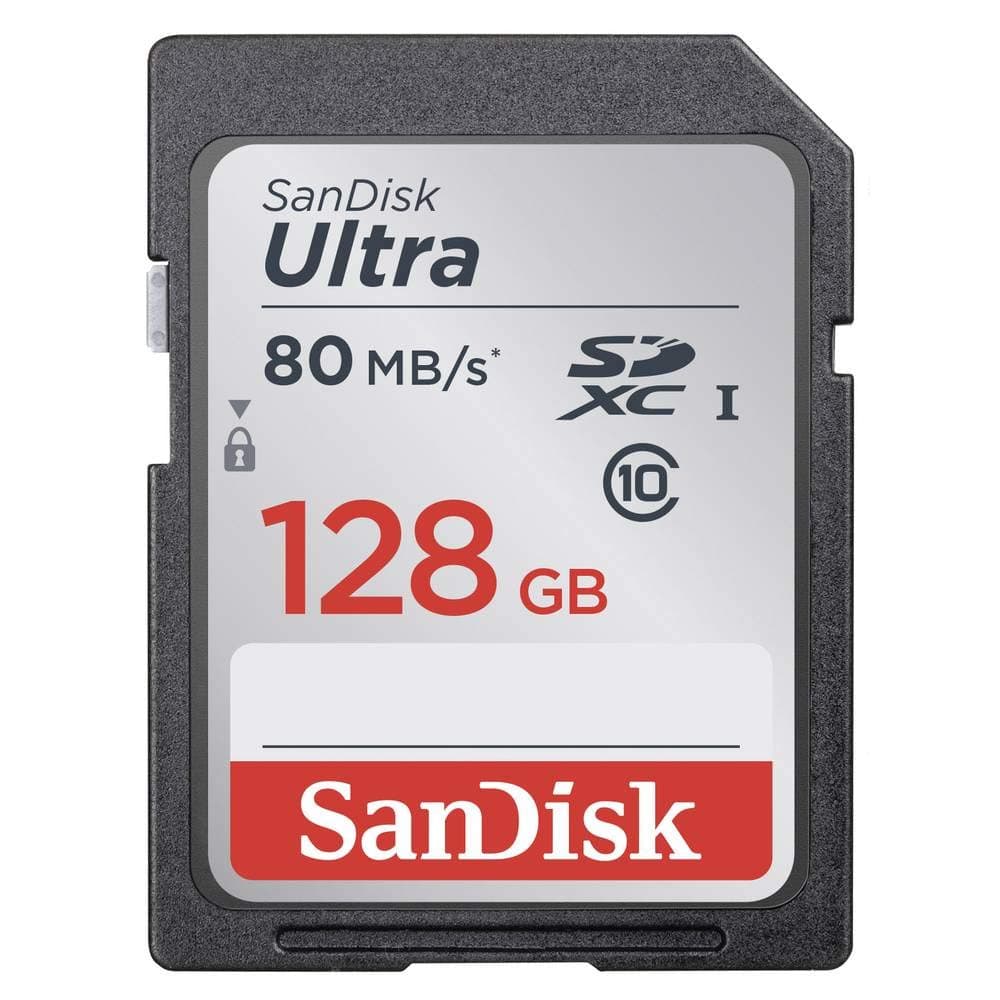 SanDisk Ultra 128GB SDXC UHS-I Memory Card up to 80MB/s (SDSDUNC-128G-GN6IN), Black