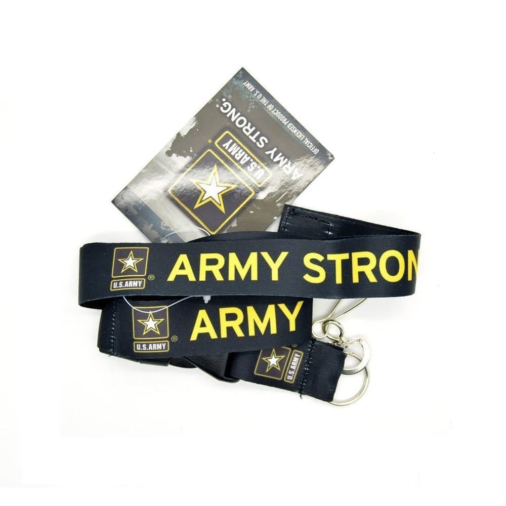 1 X Official Licensed Products Military Black "US ARMY STRONG" Lanyards