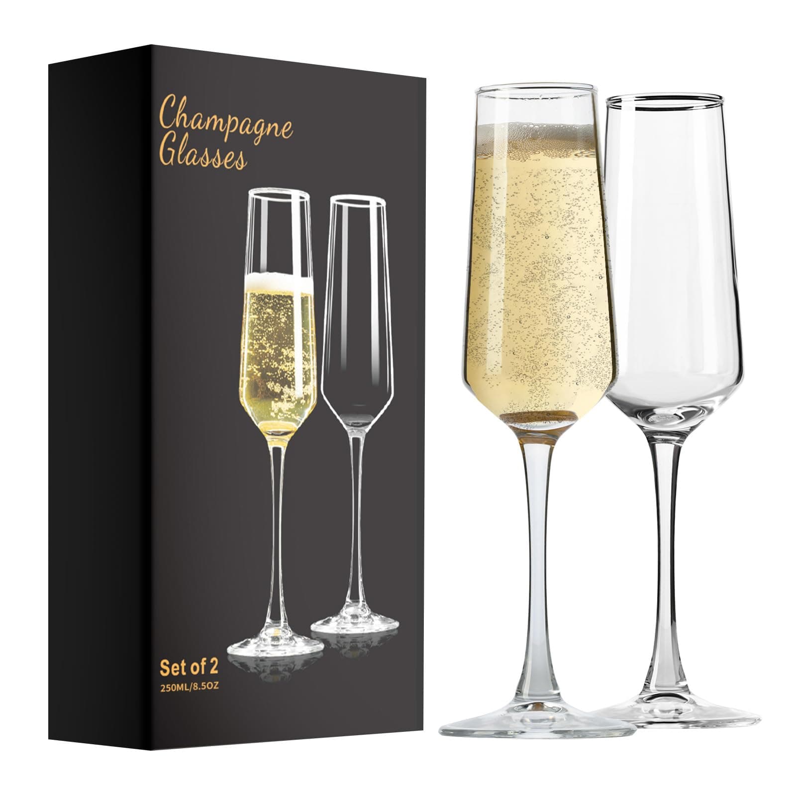 PARACITY Champagne Flutes Set of 2
