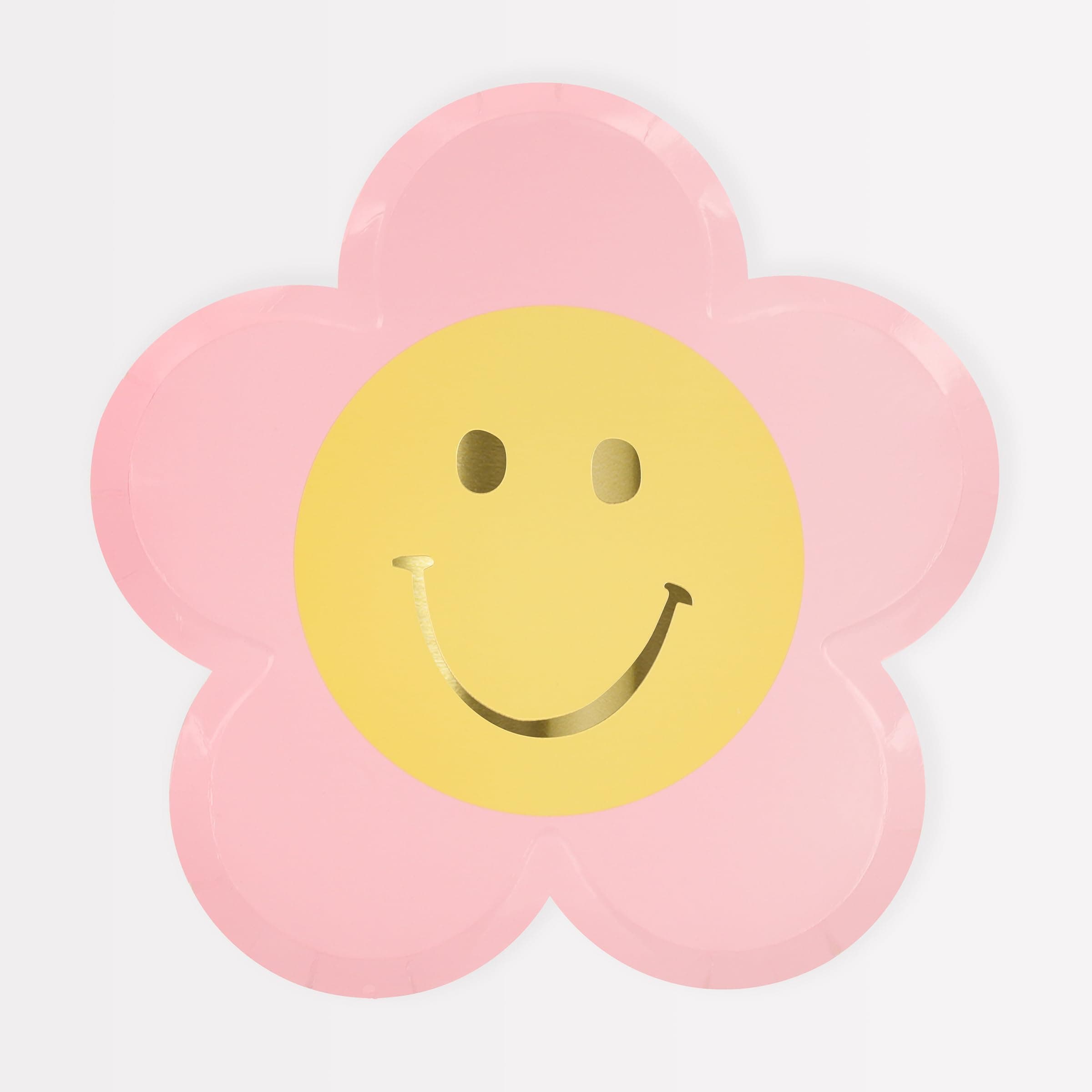 Meri Meri Happy Face Flower Plates (Pack of 8)