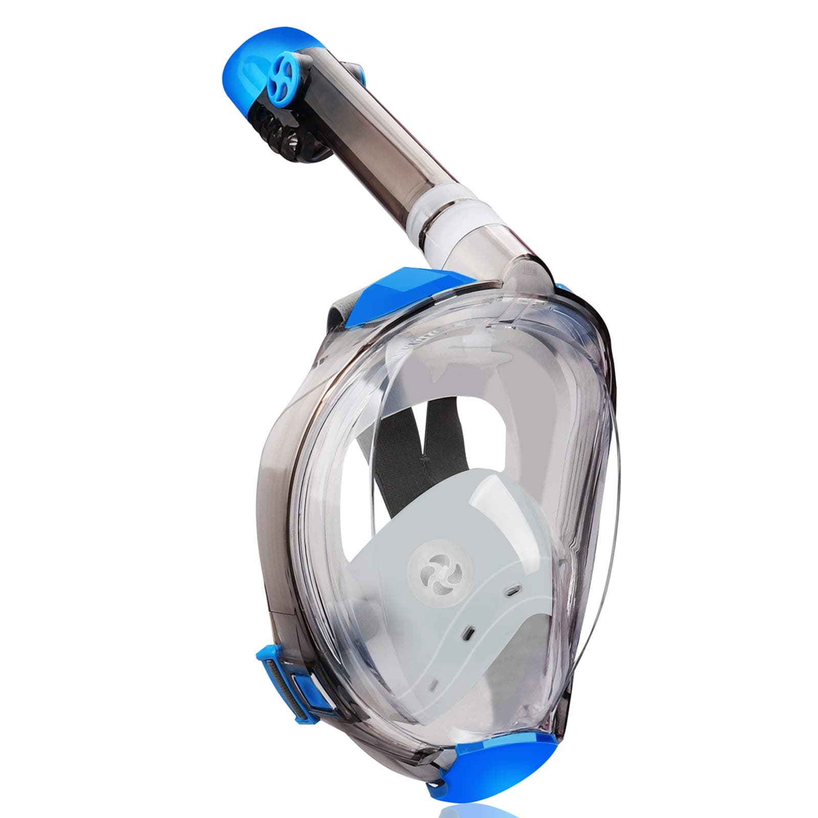 QingSong Full Face Snorkel Mask for Adults, Snorkeling Gear with Camera Mount, Foldable 180 Degree Panoramic View Snorkeling Set Anti-Fog Anti-Leak