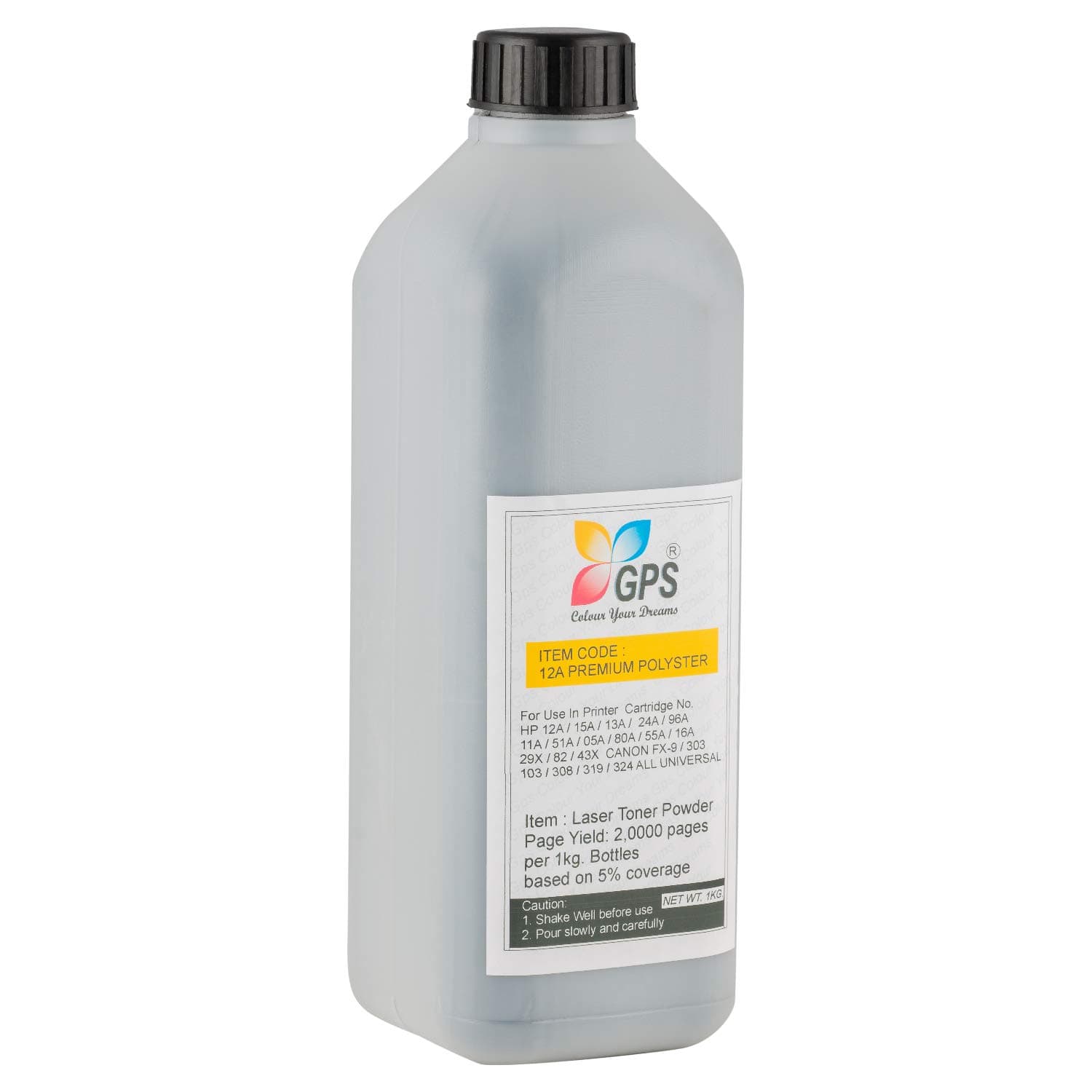 GPS Colour Your Dreams Refill Toner Powder for HP Cartridge Model 12A/15A/49A/53A/05A/80A/55A/42A/51A/96A/16A/82X/43X