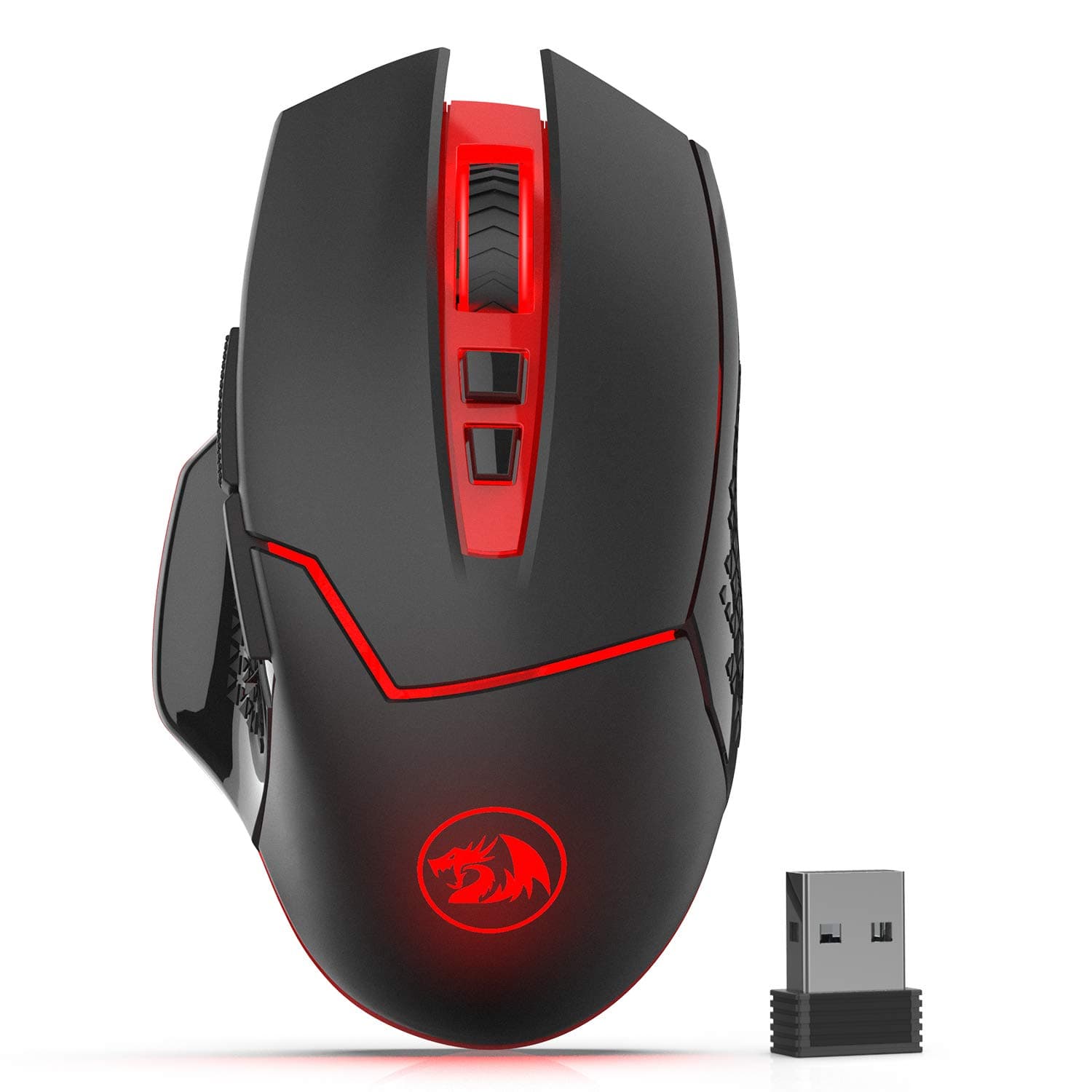 Redargon M690-1 Wireless Gaming Mouse with DPI Shifting, 2 Side Buttons, 2400 DPI, Ergonomic Design, 7 Buttons-Black