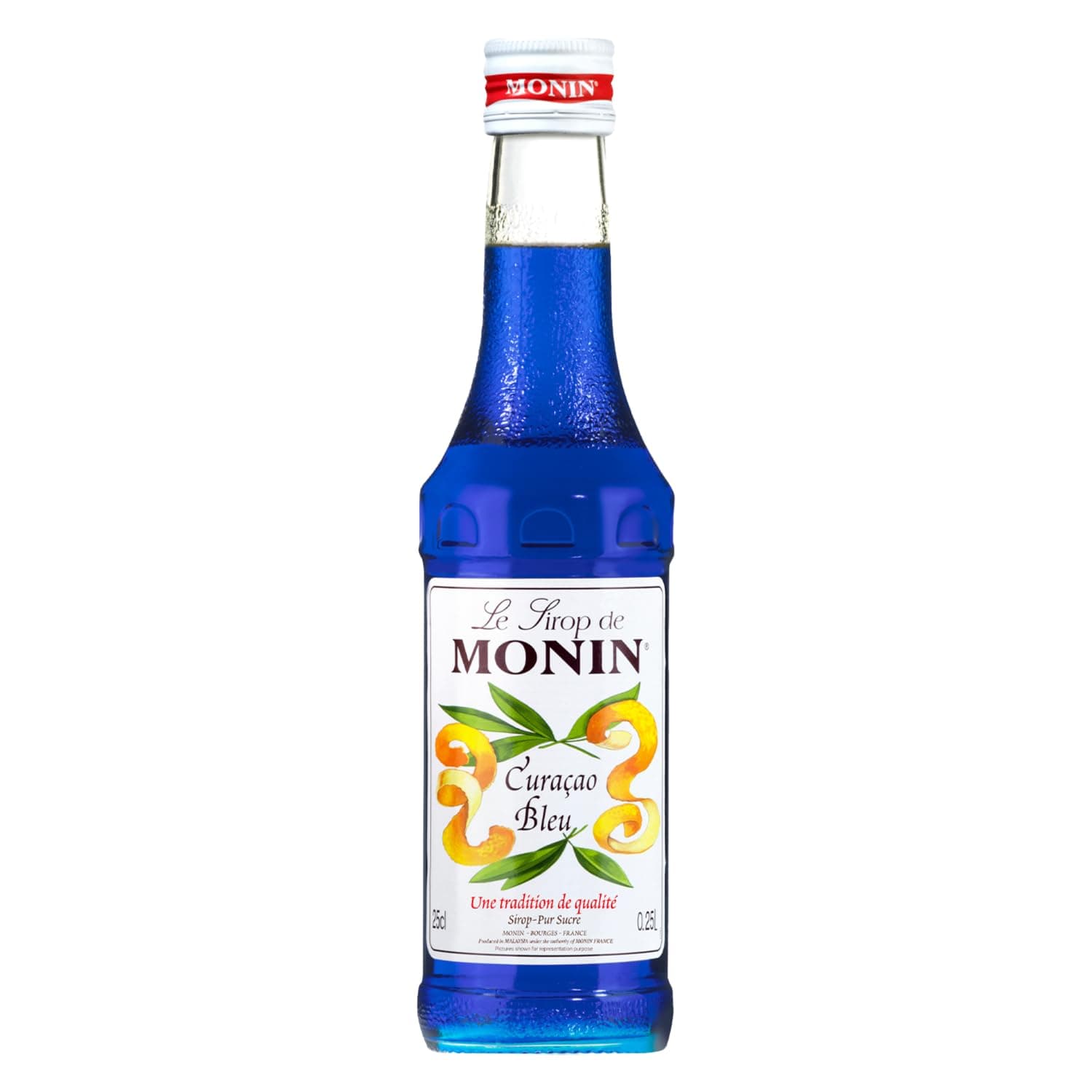 Monin Curacao Flavoured Syrup, Bright Blue, Small, 250 Ml - Liquid