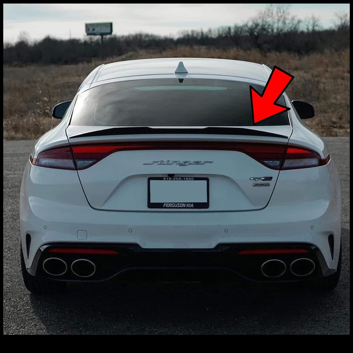 SpoilerKing Trunk Spoiler (284GP) Compatible with Kia Stinger 4dr 2017-on Black