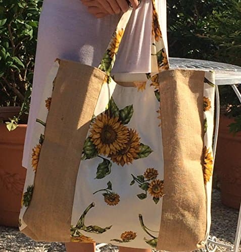 Shopping Bag insert jute cm 50x47 MADE in ITALY in 20 Fantasies cotton 100%