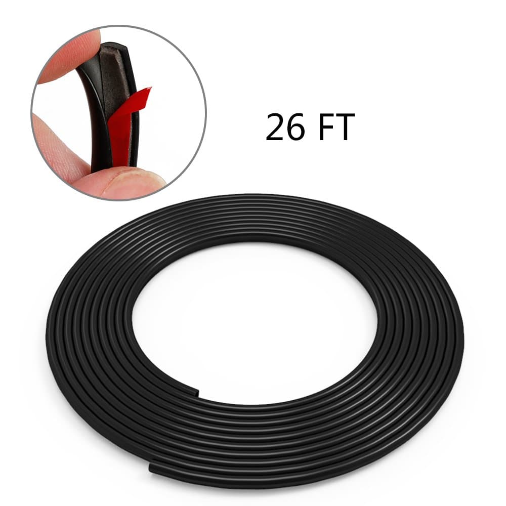26FT (8M) Car Door Edge Guards U Shape Edge Trim Car Door Edge Protection Rubber Seal Strips Universal Fit for Most Car (No Glue Required)