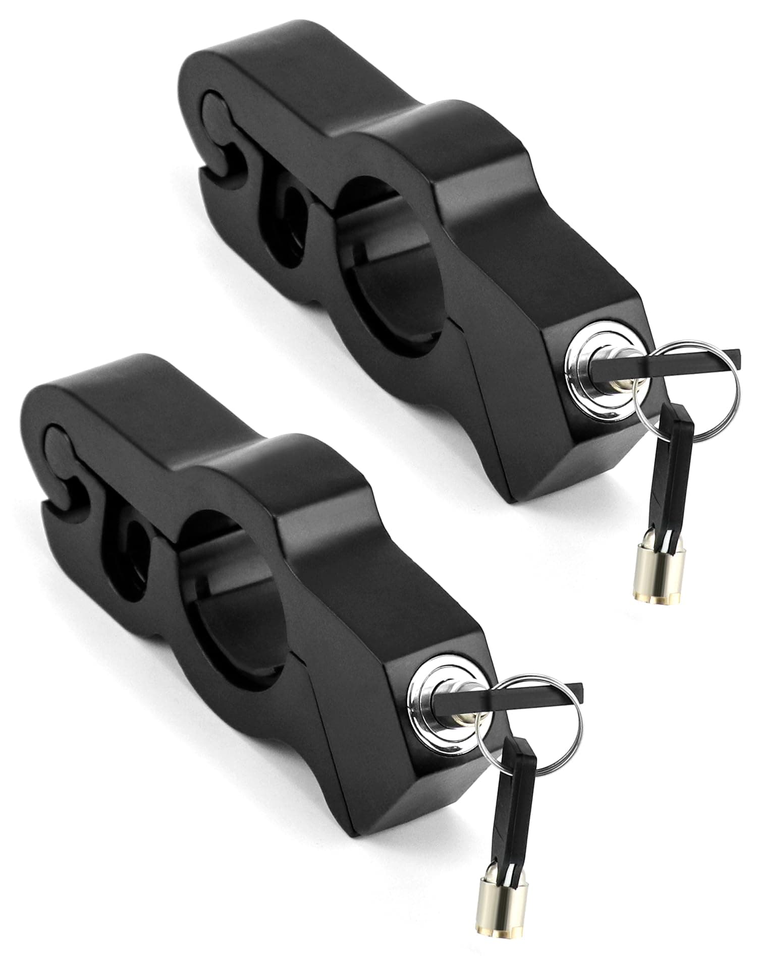QWORK Heavy Duty Anti-Theft Adjustable Bike Handlebar Lock, 2 Pack - A Grip/Throttle/Brake/Handlebar Lock for Bike, Scooter, Moped or ATV, Black