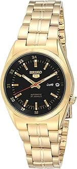 Seiko Men's Black Dial Stainless Steel Band Watch