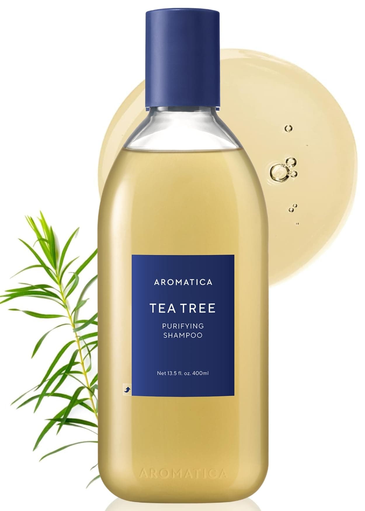 Clarifying Tea Tree Shampoo, Organic Tea Tree Oil, Natural, Dandruff, and Itchy Scalp Care, scalp exfoliator, for Men & Women, include Mint and Peppermint, Sulfate Free, Vegan, 13.5 fl oz