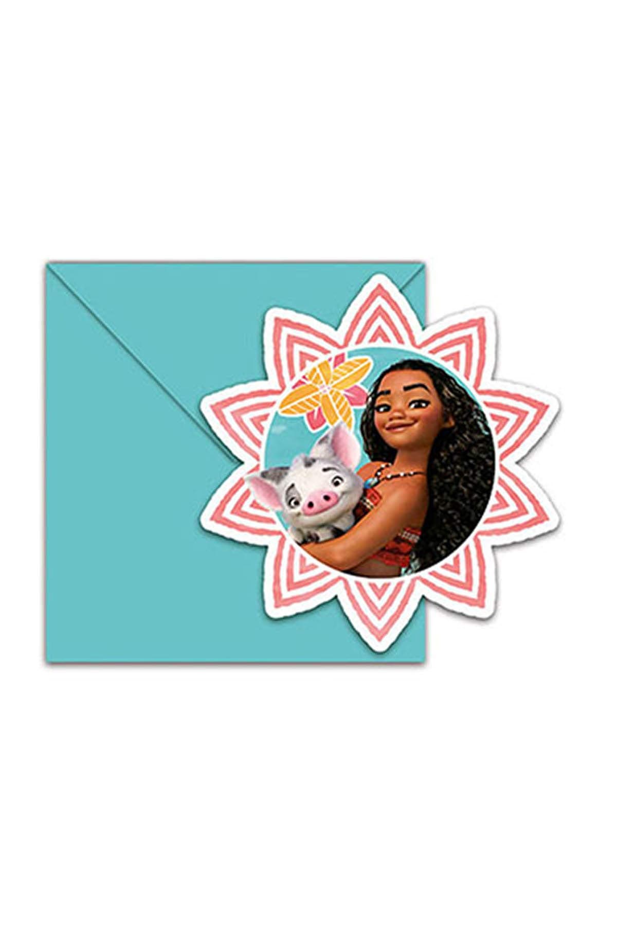 Disney Vaiana Moana Invitation Cards with Envelopes, Pack of 6