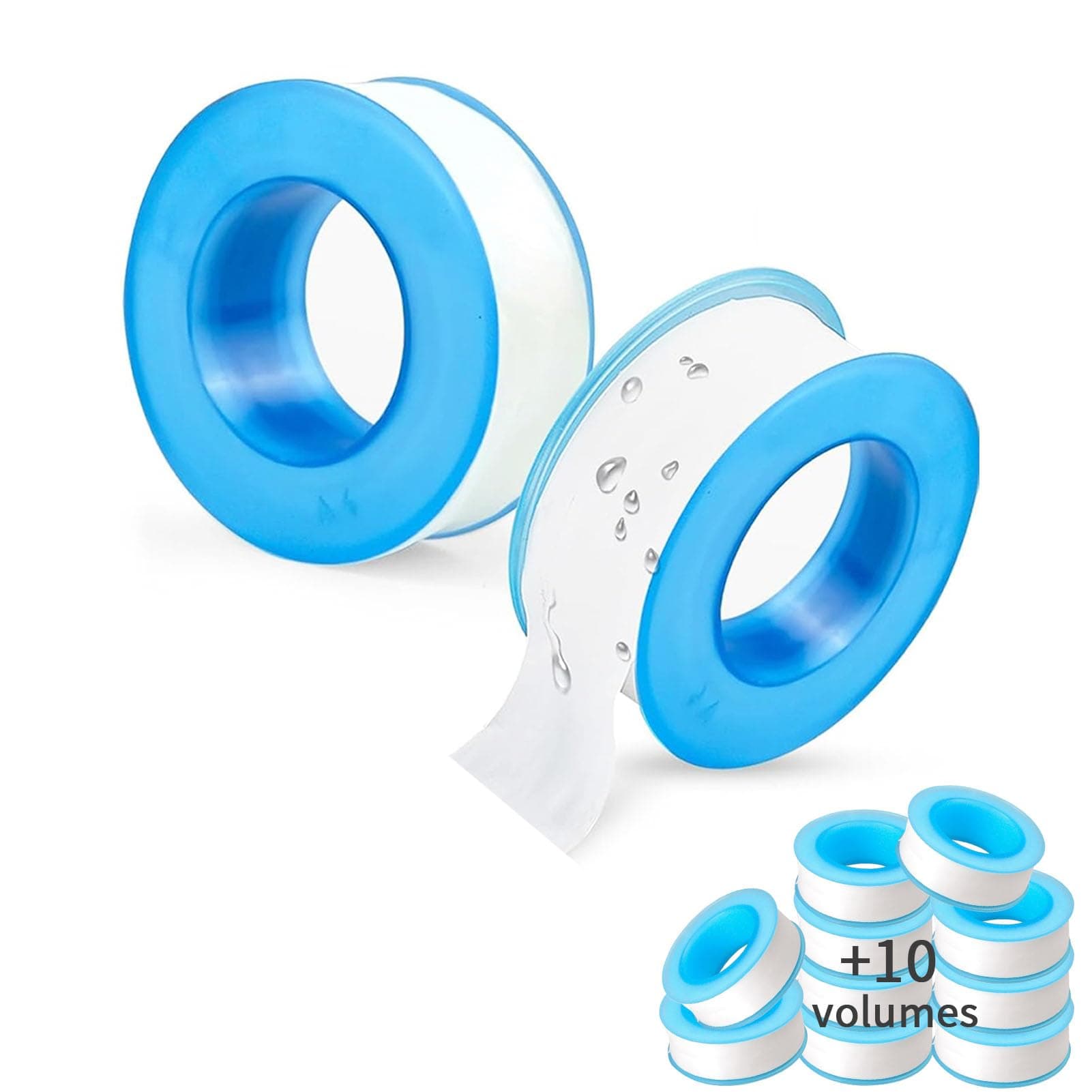 GCQ Teflon Tape, Thread Seal Tapes，PTFE Thread Seal Tape for Plumbers Sealant Tape for Leak Water Pipe Thread 1/2 inch x 500 inch (10 Pack/White)