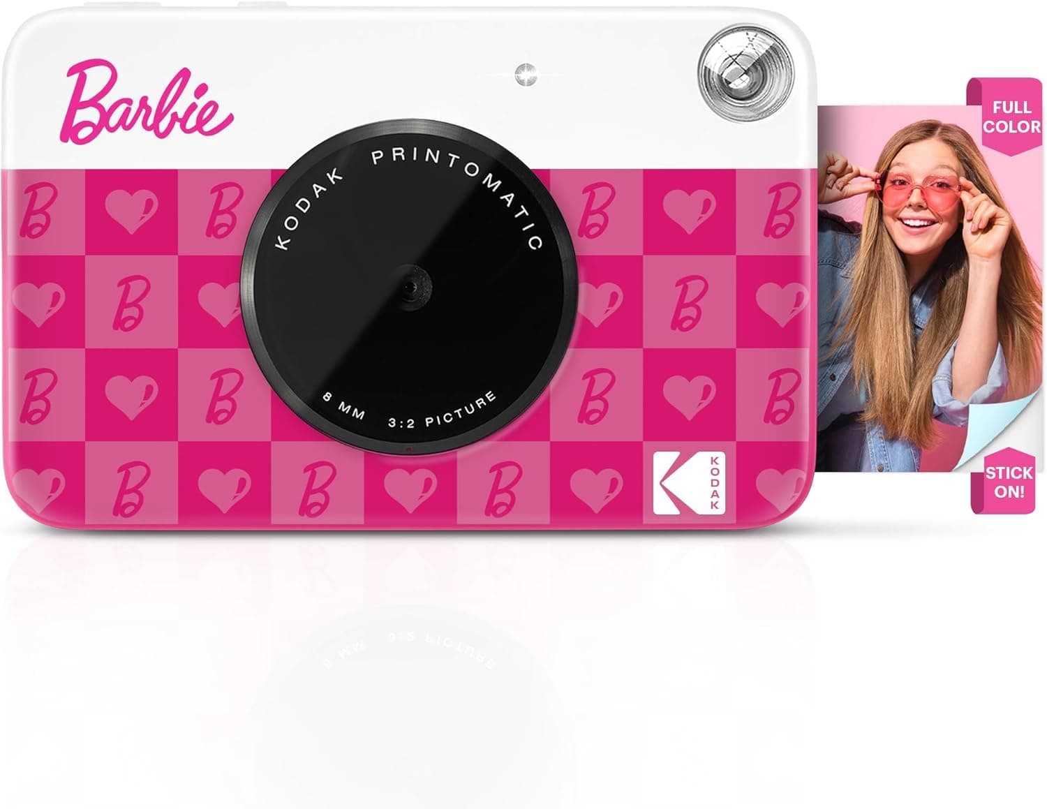 x Barbie Printomatic Full-Color Instant Print Digital Camera, 5MP Portable Barbie Camera, Zink 2x3 (5.1x7.5 cm) Sticky-Back Photo Paper, Gift for Christmas, Holiday, Birthday, Iconic Style