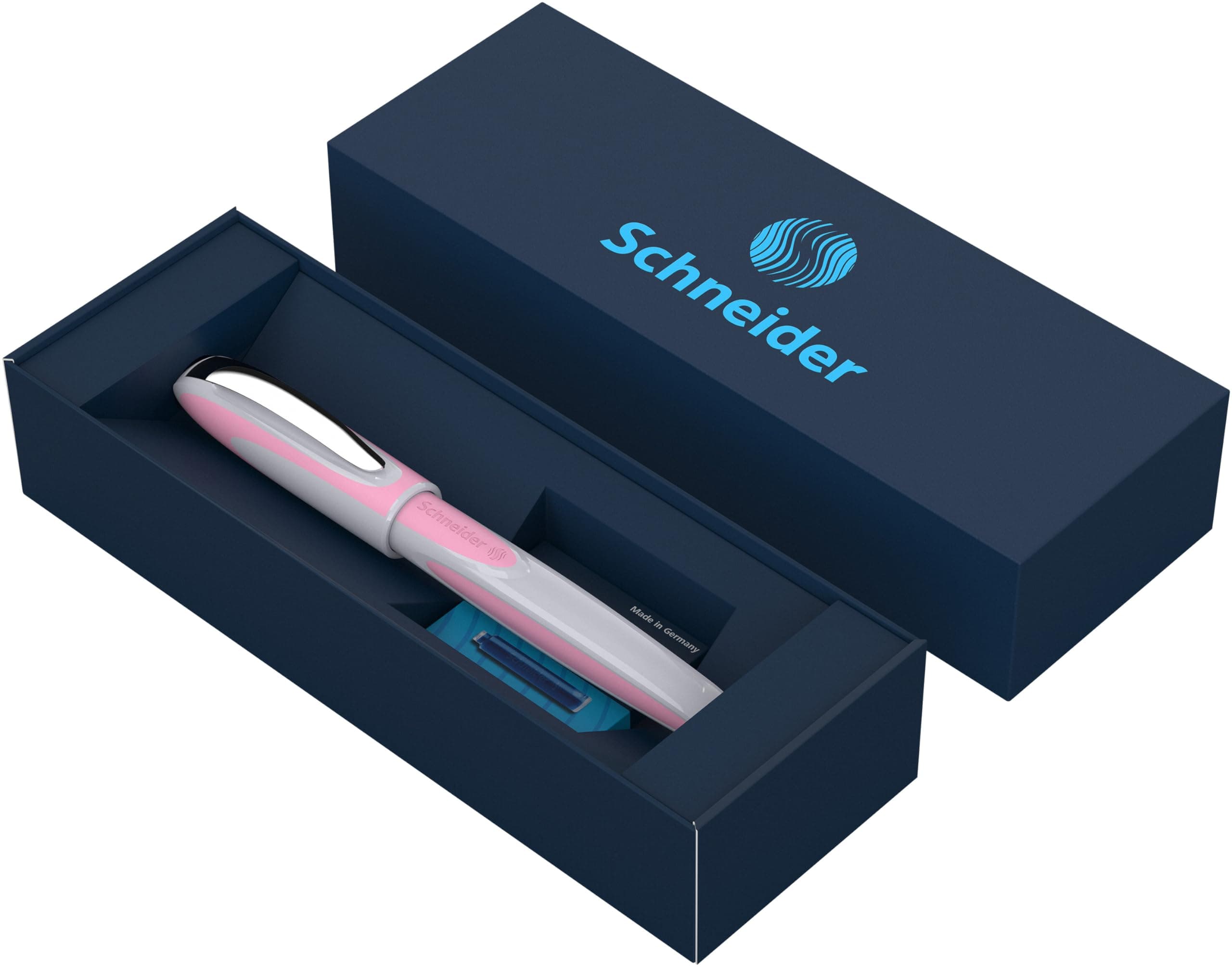 Schneider Ray Rollerball Pen Gift Set in Cardboard Case Including Standard Ink Cartridges Suitable for Right and Left Handed Users, Flora