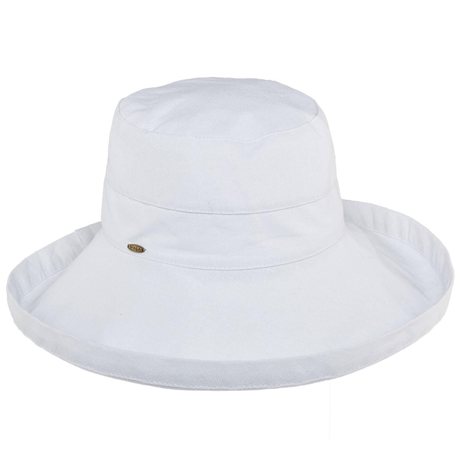 GenericWomens Wide Brim Sun Hat in White Cotton