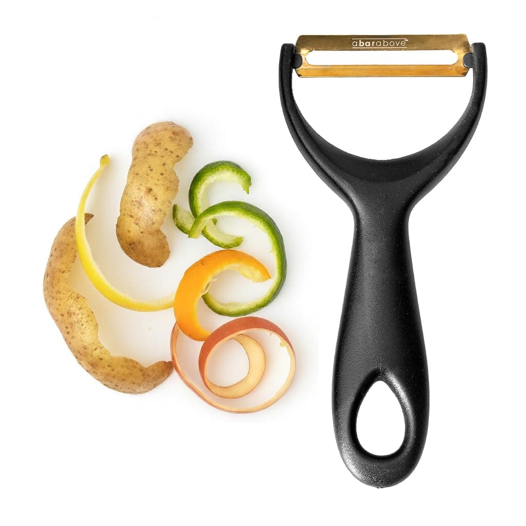 A Bar Above Gold Citrus Peeler, Stainless Steel Fruit Peeler for Garnishes and Cocktail Twists, Comfortable Grip Peeling Tool for Oranges, Lemons, Limes, Bartender Accessory, Kitchen Essentials, Gold