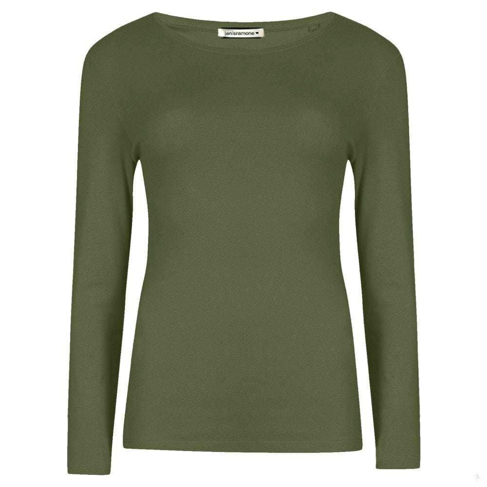 Colop Ladies Plain Tshirt Womans Long Sleeve Scoop Neck T Shirt Top Plus Size UK 8-26