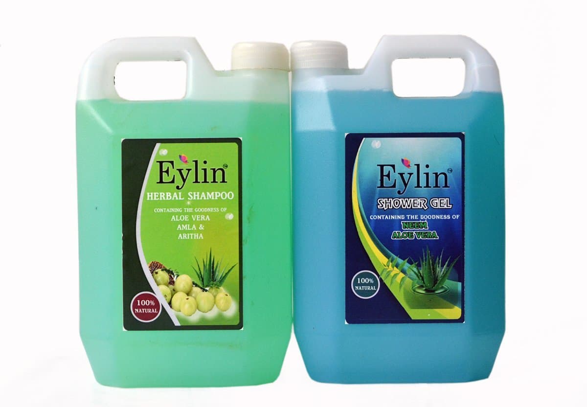 Eylin Herbal: (Aloe Vera/Amla/Aritha-Shampoo) & (Neem Aloe Vera- Shower Gel) 1 Ltr each. Total 2 litres