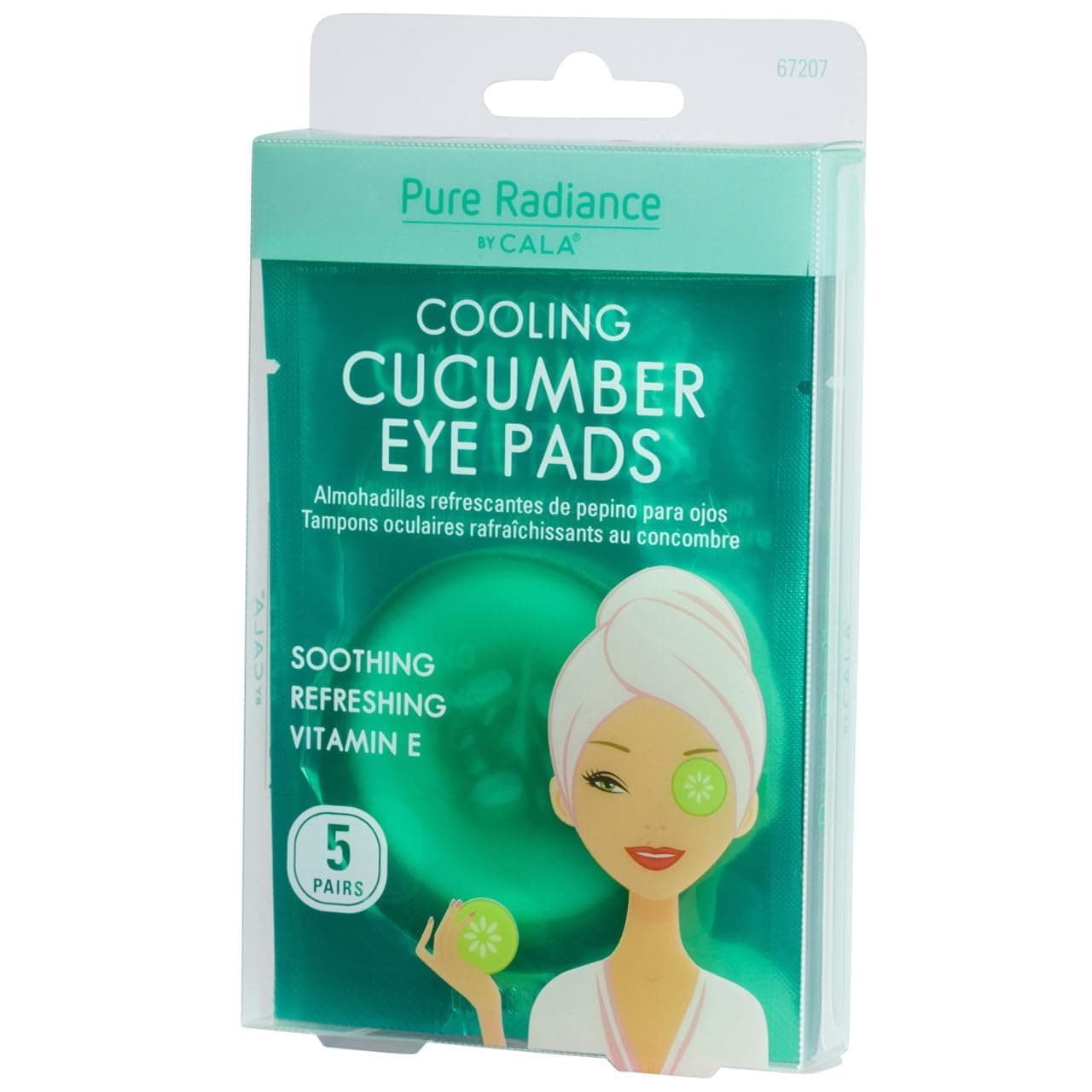 CALA Cooling Cucumber Under Eye Patches, Pre-Moistened Eye Pads with Cucumber Extract, Hyaluronic Acid, Aloe & Vitamin E, 5 Pairs, 10-20 Min Depuffing Eye Treatment