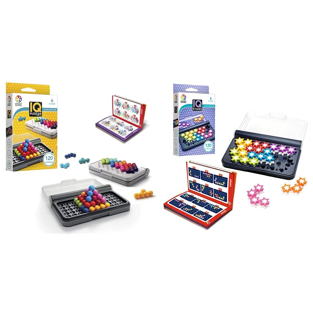 smart games - IQ Puzzler Pro, Puzzle Game with 120 Challenges, 3 Playing Modes, 8+ Years IQ Stars, Puzzle Game with 120 Challenges, 8+ Years