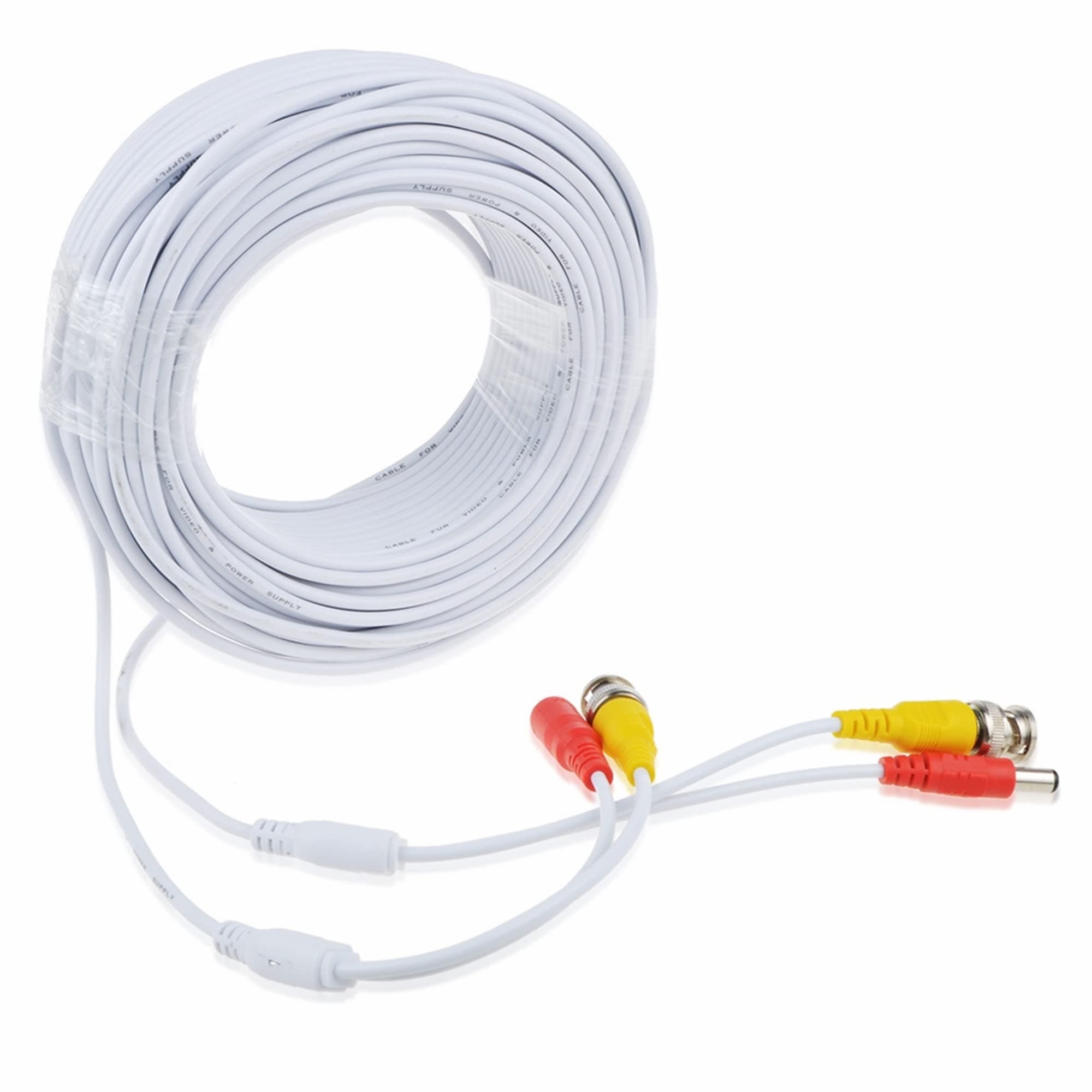 CJP-Geek 65ft White Video Power BNC Cable Cord Lead Wires Replacement for Kguard CCTV DVR Security Cameras