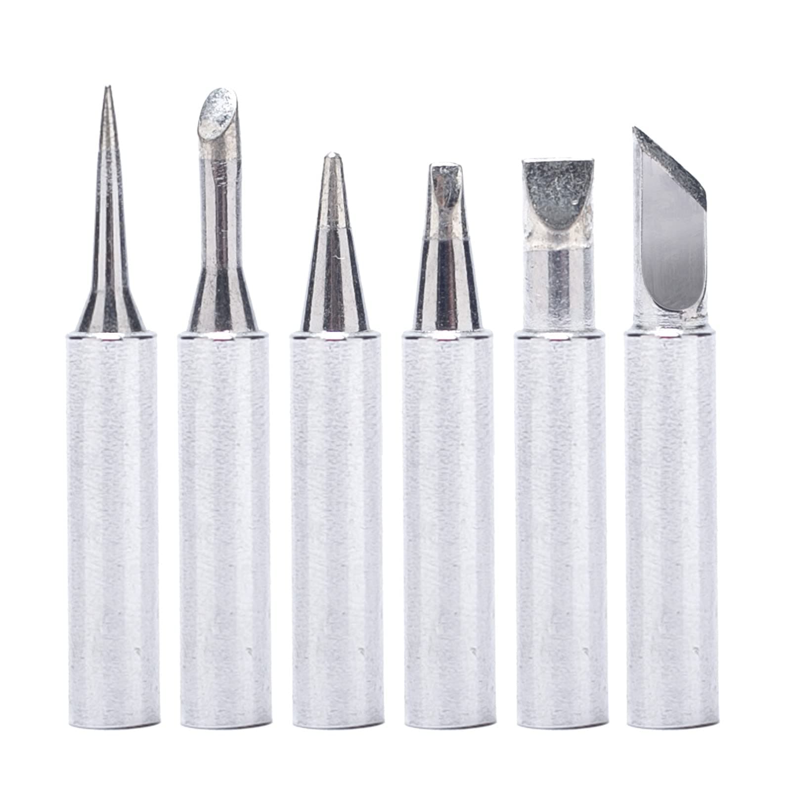 YIHUA #1401 Soldering Iron Tips Set (6PCS) Long-Life Type for YIHUA 926LED-III(110W,Red), 939D+ III EVO, 948DQ-III, 948D-III, 938BD+-II & 995D+ EVO Soldering Stations ONLY