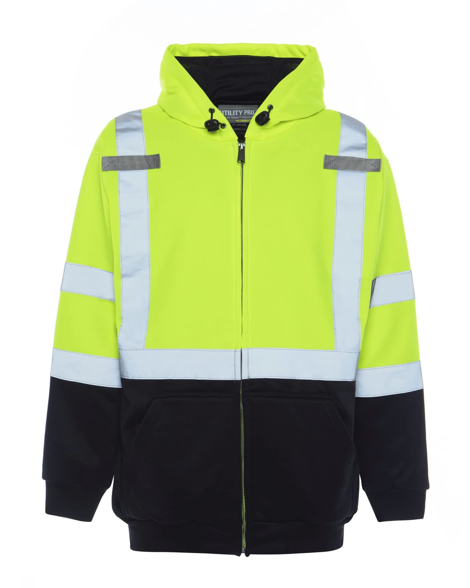Utility Pro Wear Men's Uhv425 Stain-Resistant Ansi Class 3 Hi Vis Hooded Sweatshirt