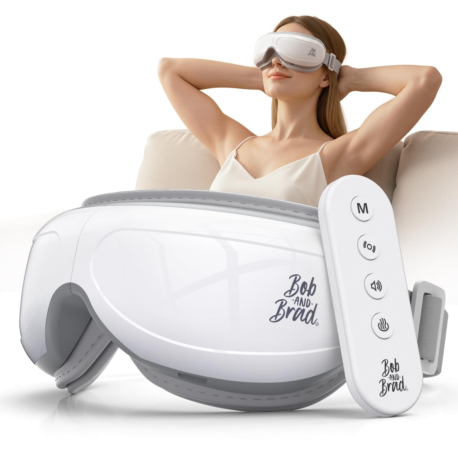 Eye Massager with Remote Control FSA Eligible HSA - EyeOasis 2 Plus Eye Massager with Heat Compress - Electric Headache Massager with Heat for Migraines & Dry Eye Relief