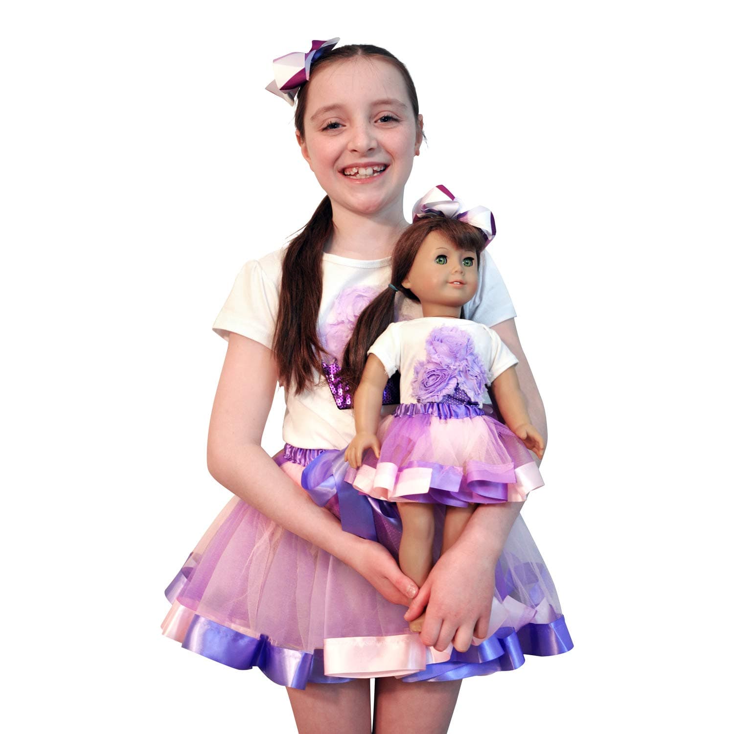 Ecore Fun Matching Girl & Doll Outfits Clothes Dresses for Age 4-9 Girls and American 18 Inch Girl Doll