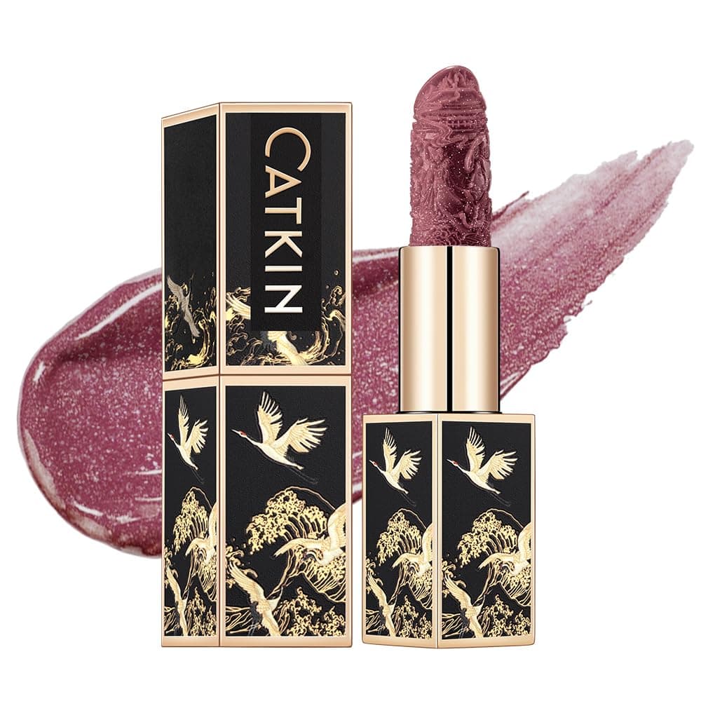 CATKIN Glitter Lipstick, Long Lasting, High Impact, Moisturizing Formula, enriched with Avocado Oil and Vitamin E, 3.2g