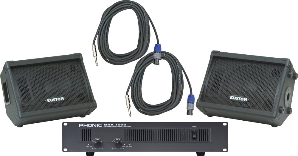 Kustom PA KPC10M / Phonic MAX 1000 Spkr & Amp Package