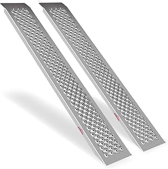 Ruedamann 2PCS 5FT Aluminum Shed Ramps, Rust Proof, Heavy Duty 880 lbs Capacity, 9'' Wide Loading Ramps for Lawn Mower, UTV, ATV Ramp for Trailer, Shed Ramp for Trailers, Riding Mowers, Motorcycles