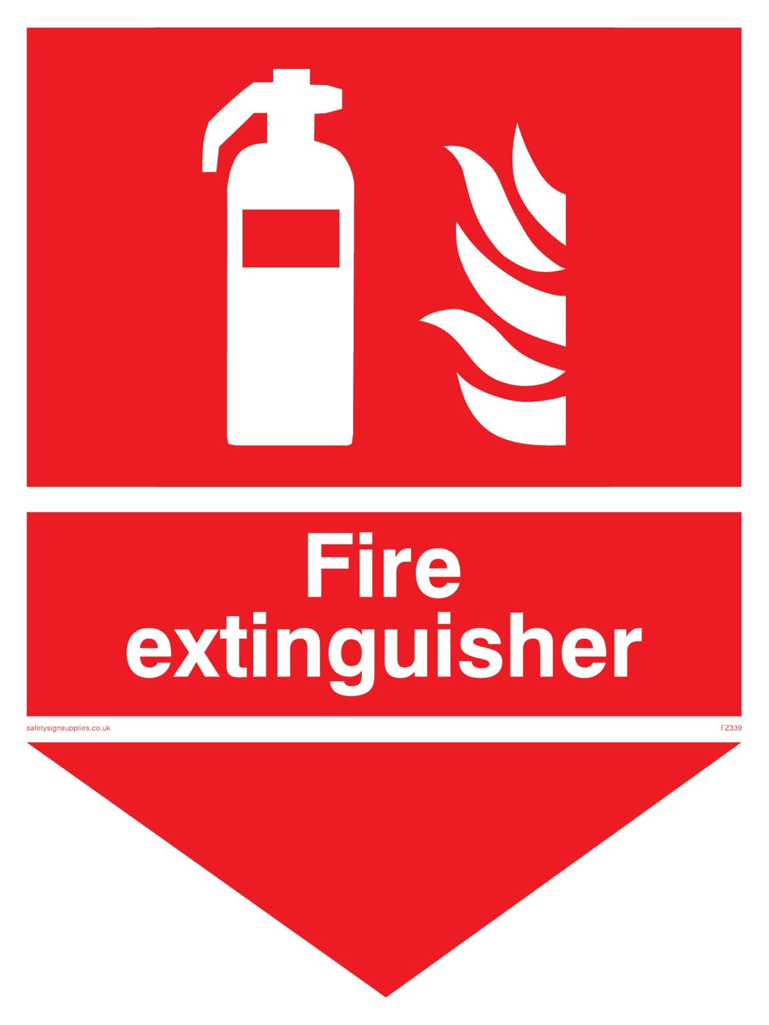 Viking Signs FZ339-A5P-3M"Fire Extinguisher Here" Sign, Plastic, 3 mm Rigid, 200 mm H x 150 mm W