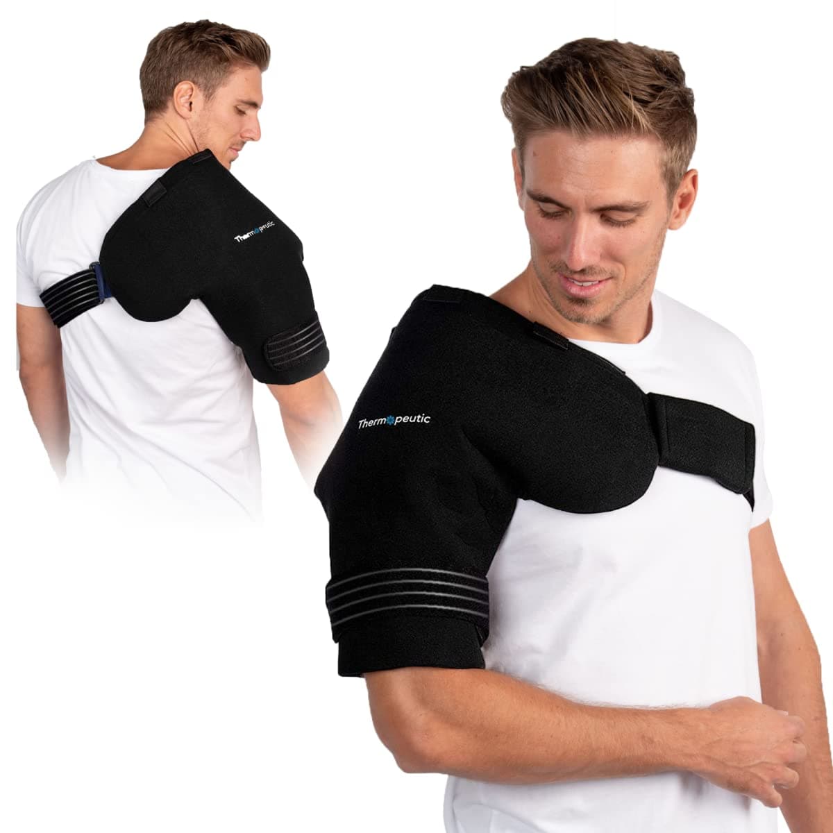 Compression Shoulder Ice Pack Gel Wrap for Shoulder Pain Relief (Medium to Large Frame Fit) - AC Joint Pain, Rheumatoid Arthritis, Bursitis, Osteoarthritis,Tendinitis, Rotator Cuff Relief
