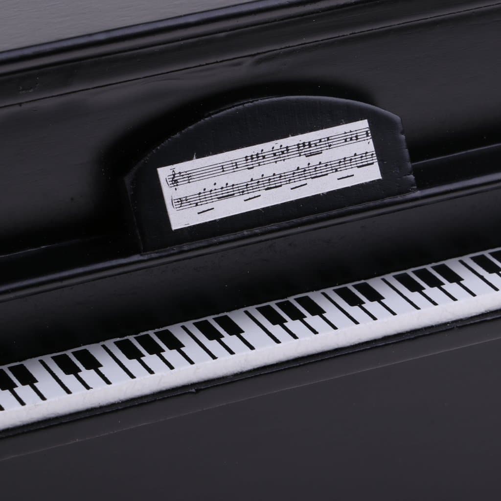 CuteExpress Miniature Piano Model 1/12 Scale Dollhouse Musical Instrument Ornaments Gift Mini Decoration Furniture Accessories (Black)