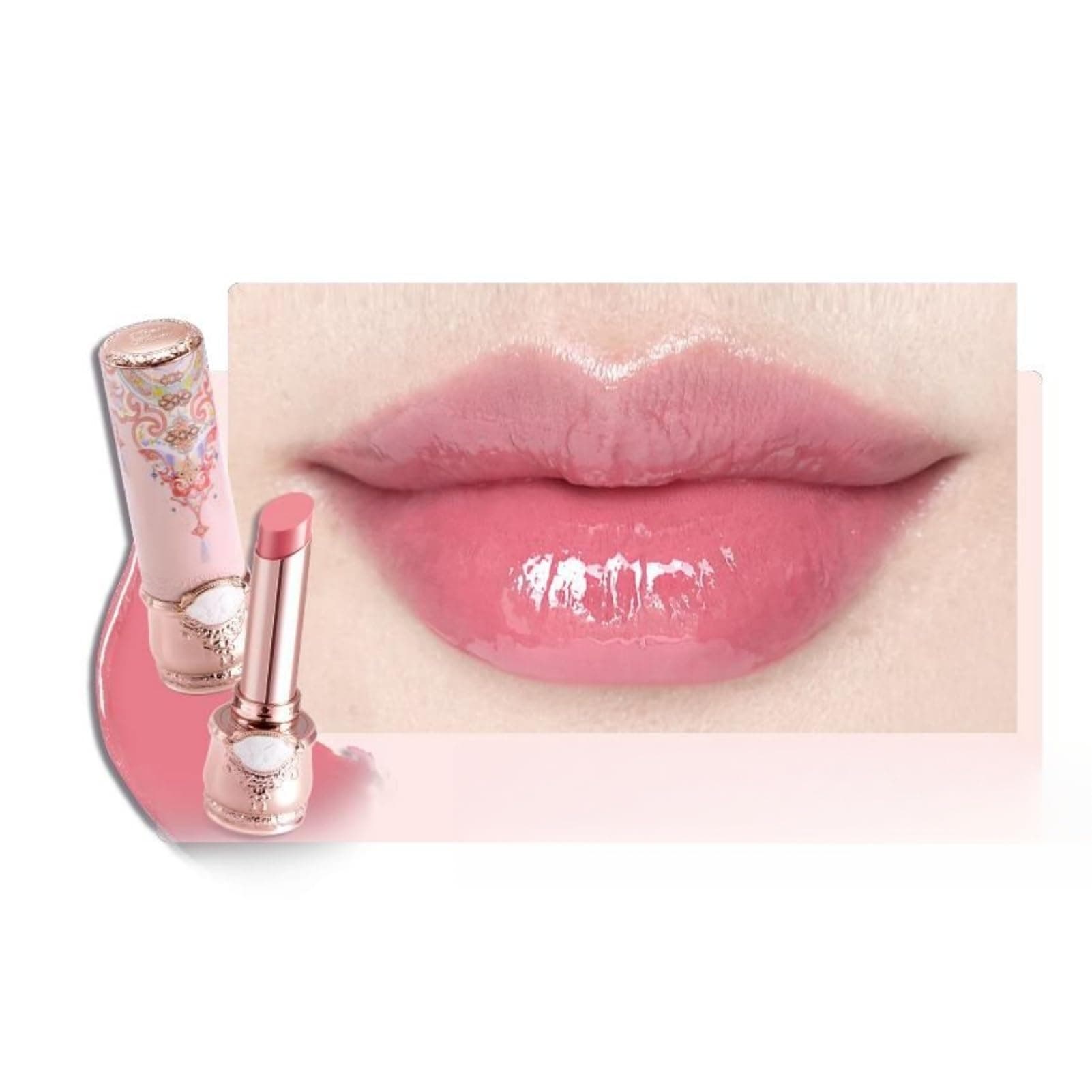 Butterfly Cloud Collar Glossy Lipstick,Hydrating Solid Lip Gloss,Moisturizing Pink Tinted Lip Balm,Long Lasting Lip Gloss in Balm for Girls&Women,(C04 Peachy Aqua)