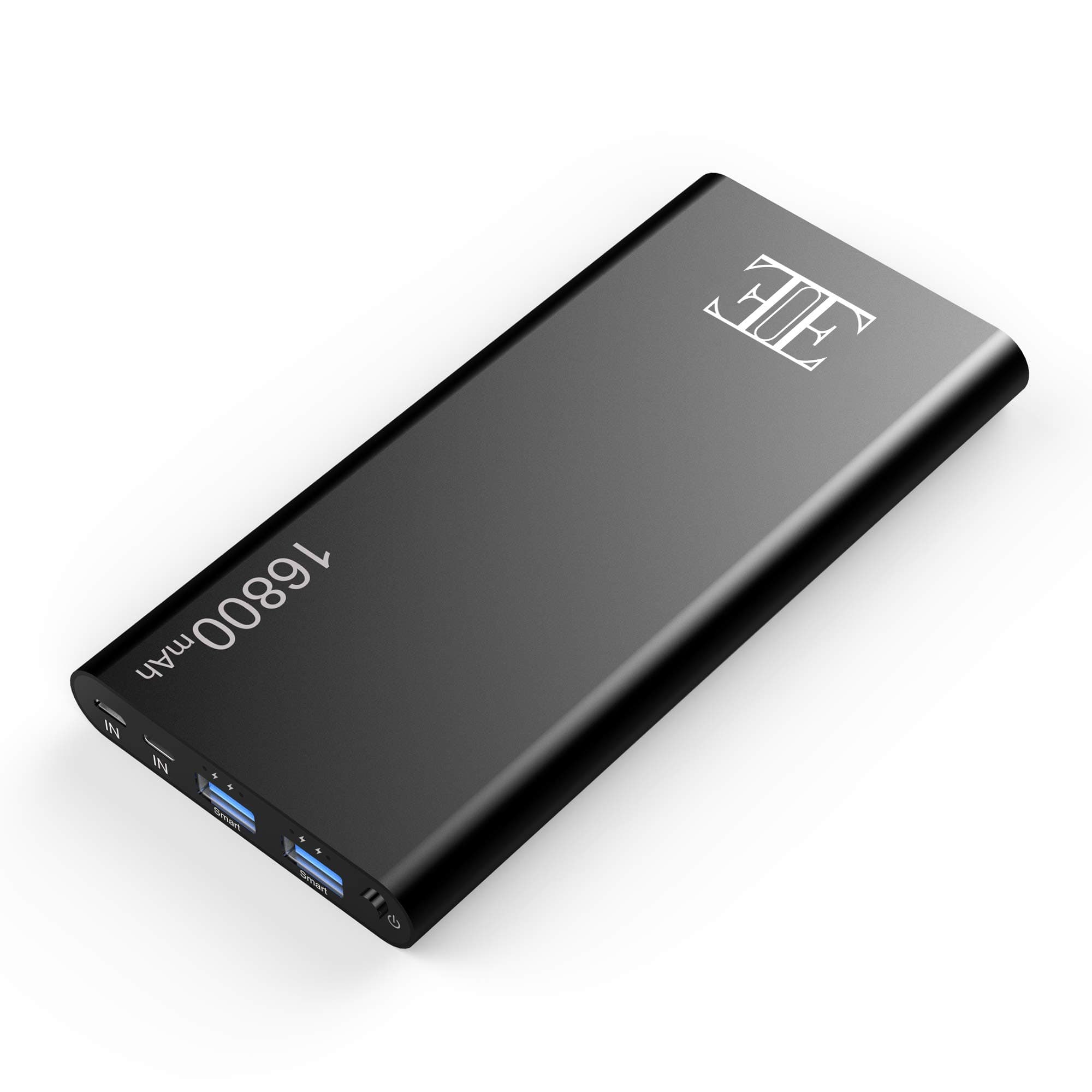 EIUE External Battery,2 USB Outputs Portable Charger Power Bank with Type C Input,Aluminum Shell, Intelligent Charging Tech for iPhone, iPad and Android Devices
