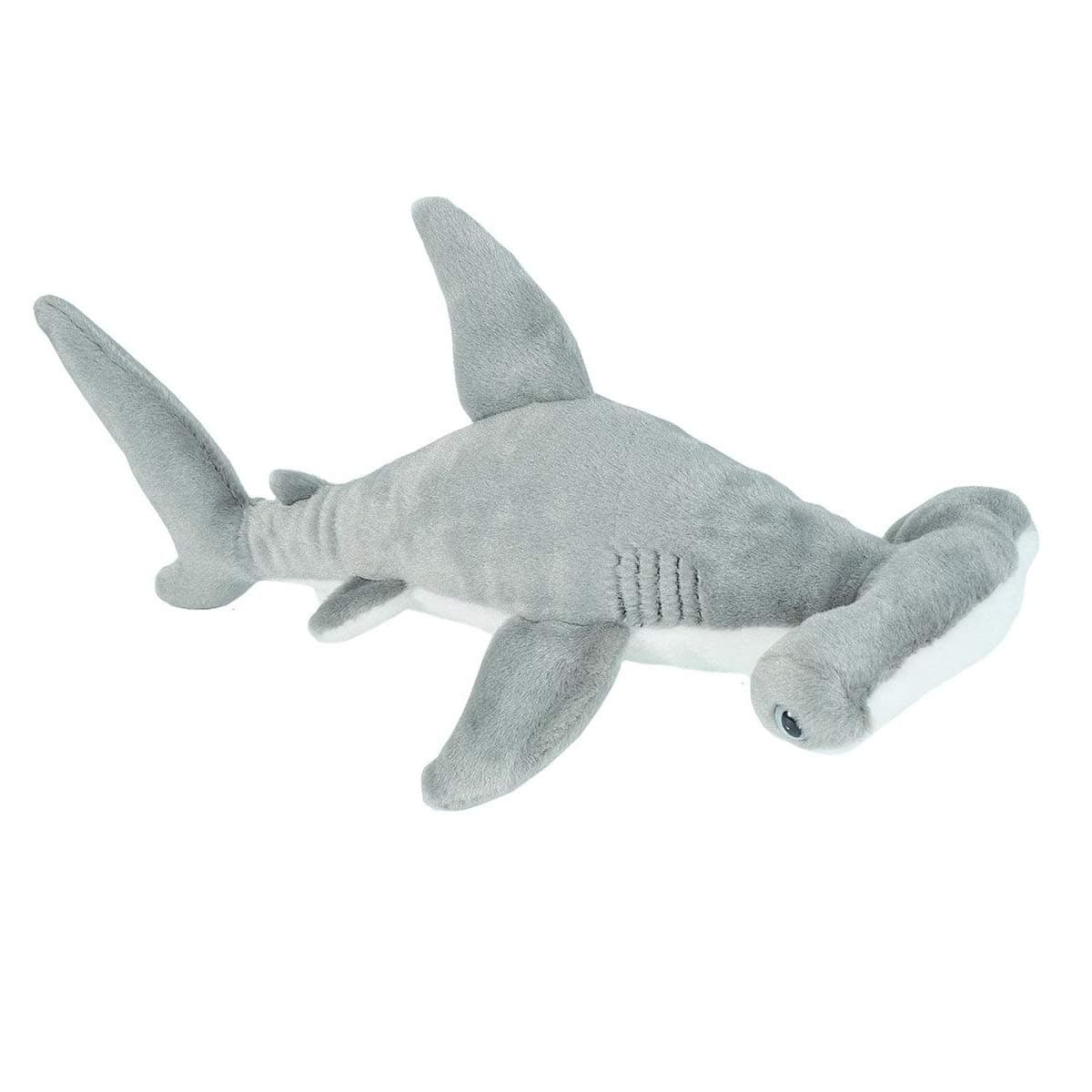 Wild Republic Hammerhead Shark Plush Soft Toy, Cuddlekins Cuddly Toys, Gifts for Kids 20 cm, Grey