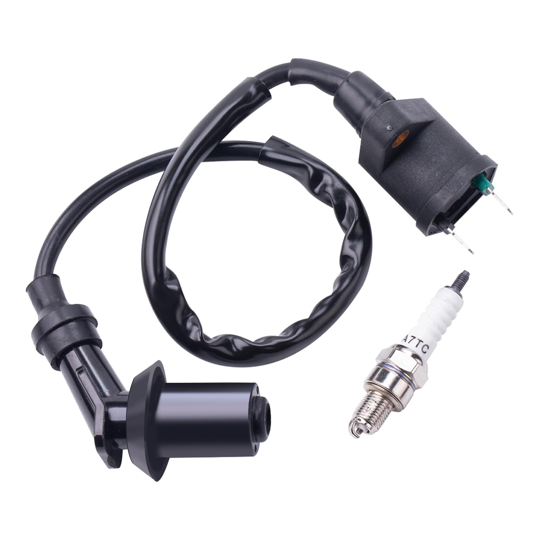Engine Ignition Coil Spark Plug Compatible with GY6 50cc-150cc Motorcycle Honda ATV Dirt Bike Taotao Kymco Scooter Moped Go Kart