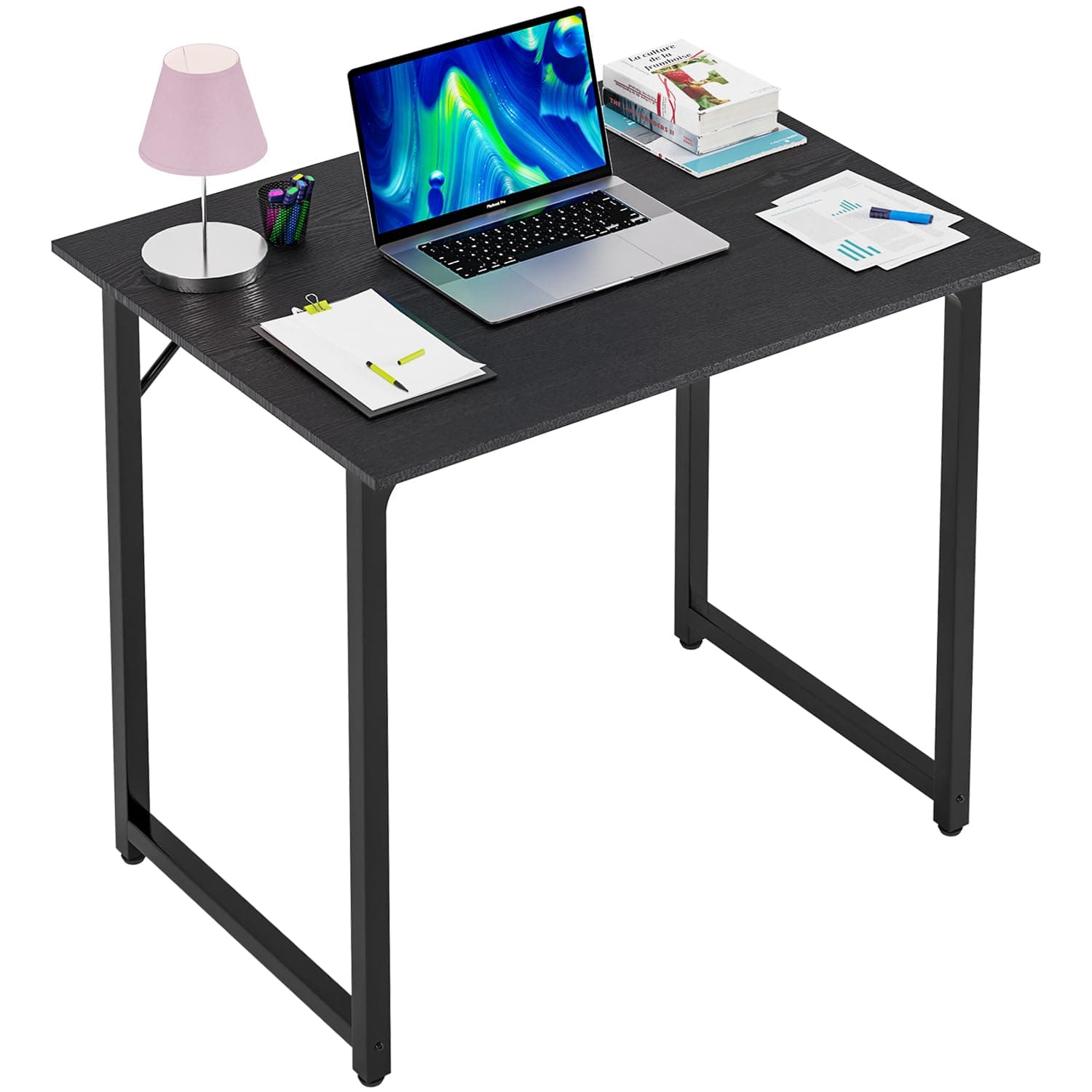 PayLessHere 32/39/47 inch Computer Desk Study Writing Table, Adjustable feet, Modern Furniture for Home Office (1, Black, 32 inch)