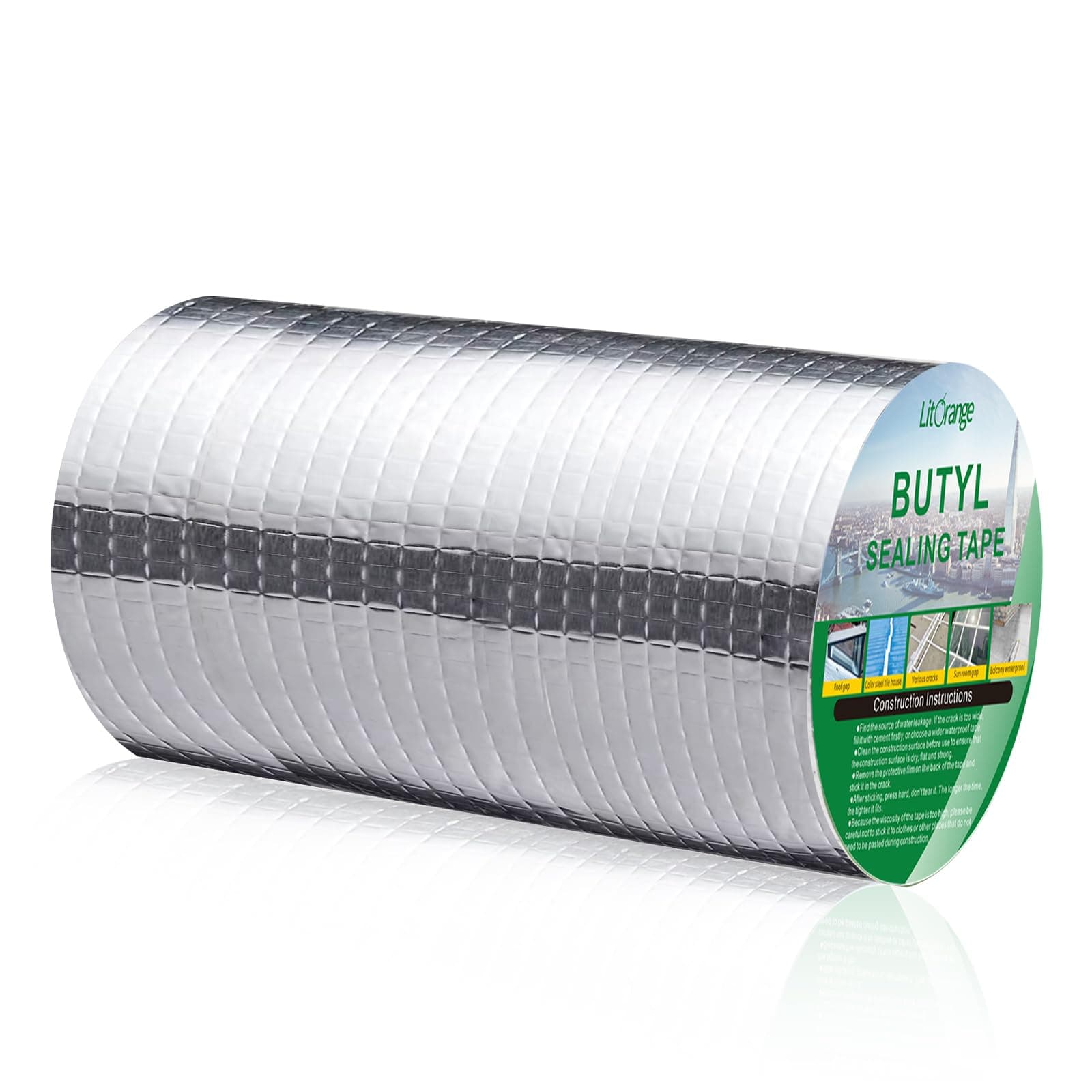 8" Width x 16 ft Waterproof Patch Seal Butyl RV Rubber Roof Flashing Tape for Wall Pipe Chimney Roof Boat Repair Sealant Caulking Strong Adhesive