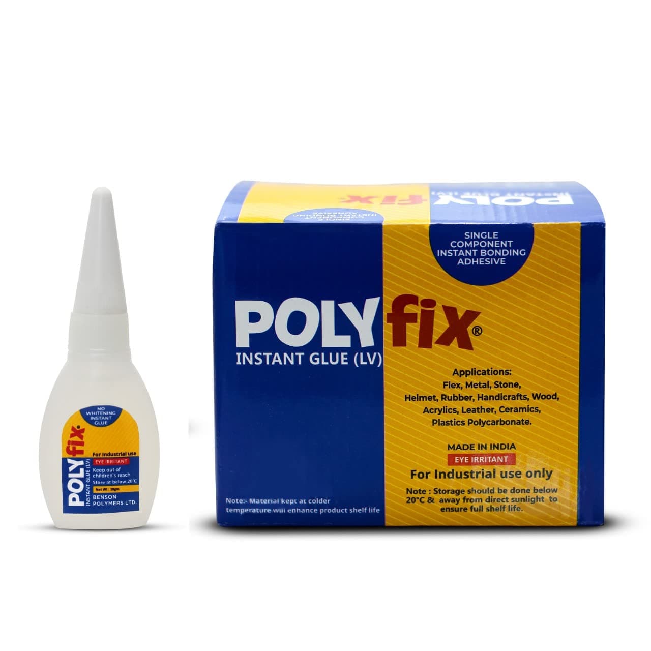 POLYFIX Acrylic Sheet Pasting Glue 20 Gm (Cyanoacrylate Adhesive Bond 25pc Pack)