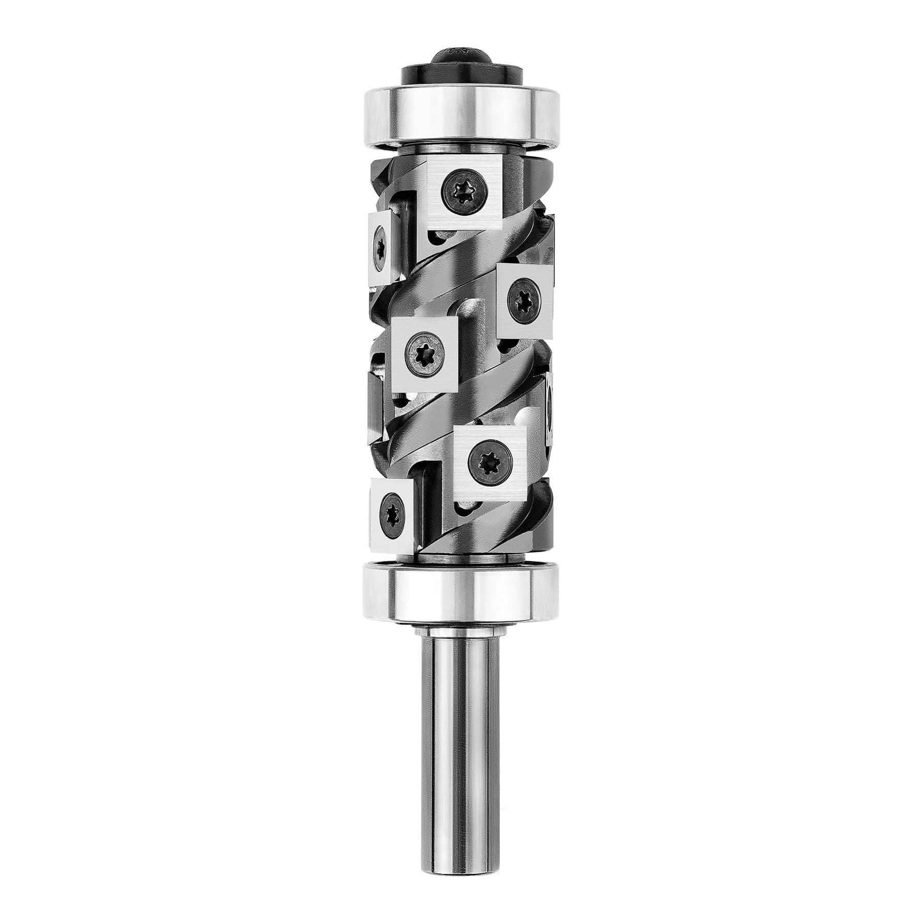 SpeTool Heavy Duty Carbide Insert Flush Trim Router Bit Top&Bottom Bearing with Coating 1/2 Inch Shank 32MM Cutting Diameter for Woodwork Trimming