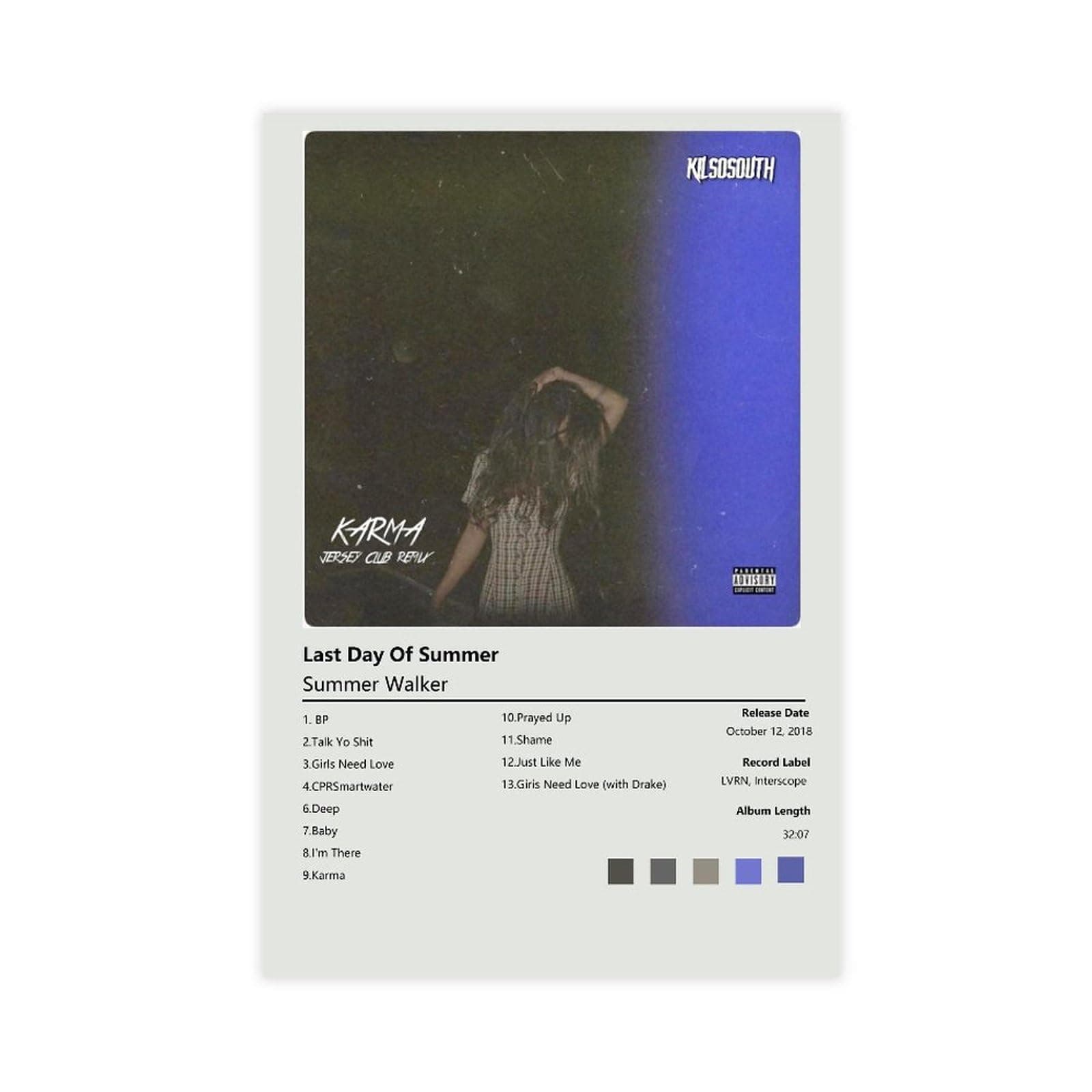 KANCH Summer Walker Poster Last Day of Summer Album Cover Posters Canvas Poster Bedroom Decor Sports Landscape Office Room Decor Gift Unframe:12x18inch(30x45cm)